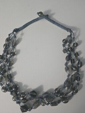 Vintage Boho glass drop woven Necklace